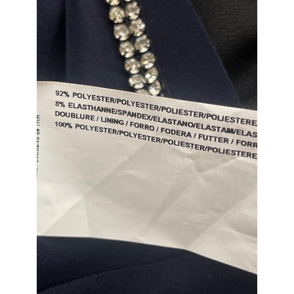 Joseph Ribkoff Women Navy Knit Sleeveless Overlay Rhinestone Trim Dress Size 6 - Picture 10 of 12